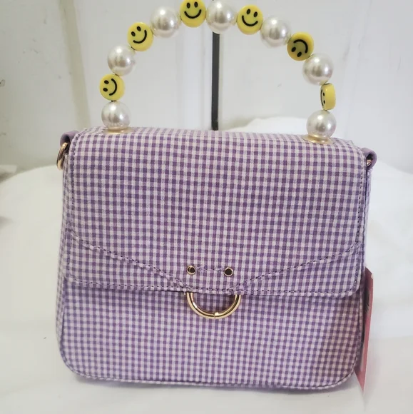Women's Aerin Mini Satchel Bag - Lilac Gingham - Picture 2 of 7